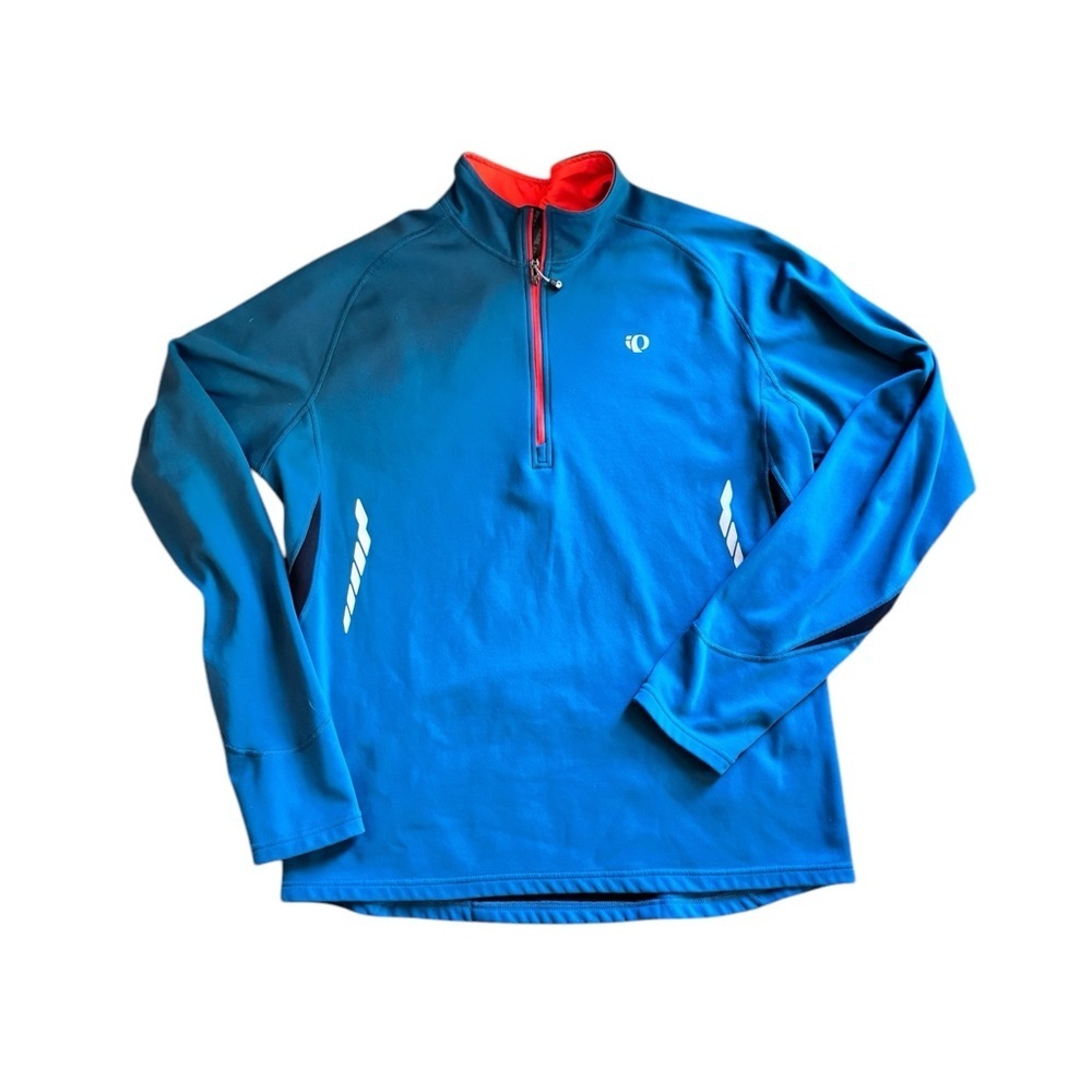 Pearl Izumi Select Series Pullover Cycling Jacket Sz L Teal Fleece Lined Pocket
